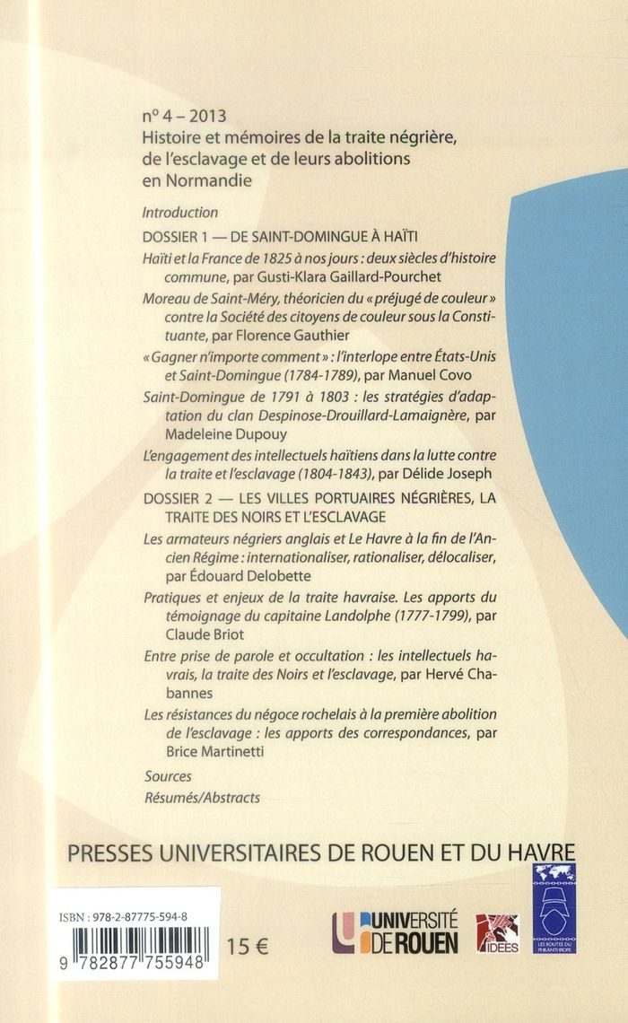 Quatrième de couverture de « LA REVUE DU PHILANTHROPE, N 4/2013 »