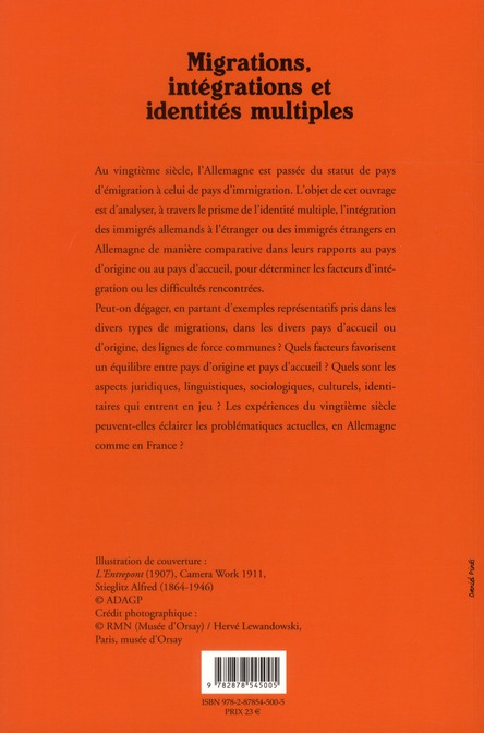 Quatrième de couverture de « MIGRATIONS, INTEGRATIONS ET IDENTITES MULTIPLES. LE CAS DE L'ALLEMAGN »