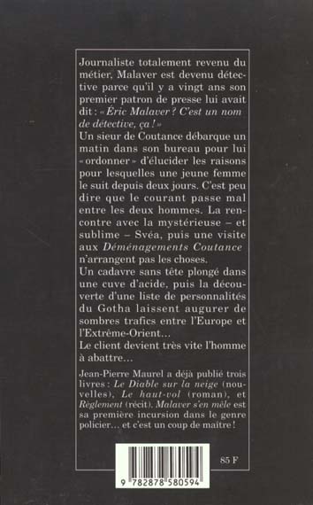 Quatrième de couverture de « MALAVER S'EN MELE »