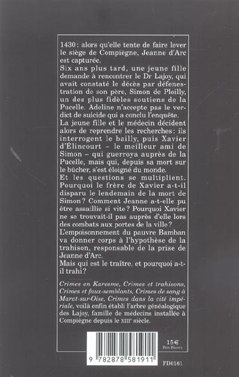Quatrième de couverture de « Crimes et trahisons : à Compiègne pendant la guerre de Cent ans »