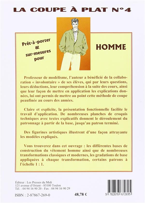 Quatrième de couverture de « LA COUPE A PLAT NO4 (L'HOMME) »