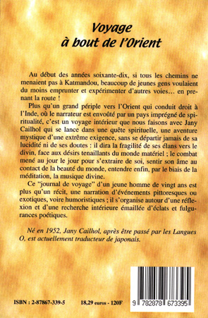 Quatrième de couverture de « VOYAGE A BOUT DE L'ORIENT »