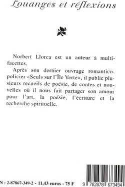 Quatrième de couverture de « LOUANGES ET REFLEXIONS »