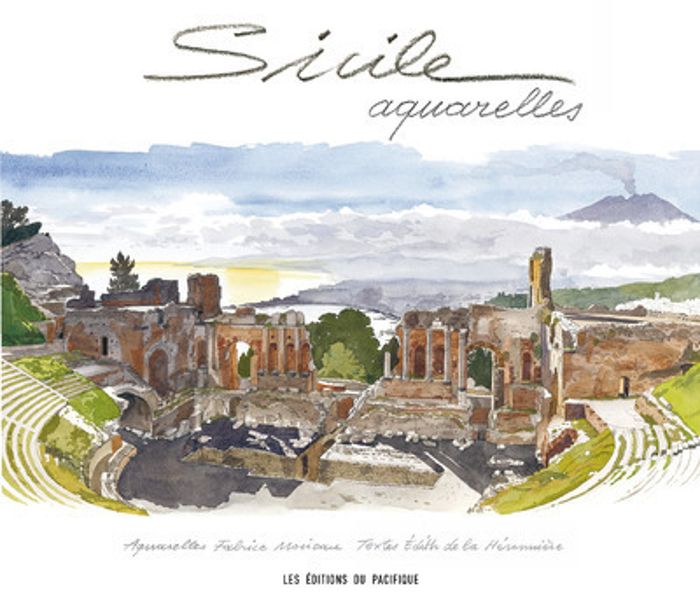 Couverture du livre « SICILE AQUARELLES » de Moireau, librairie Les Contes Infusés à Corte