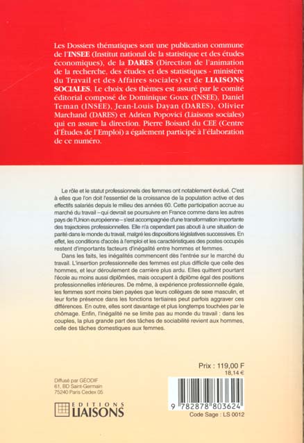 Quatrième de couverture de « HOMMES FEMMES FACE EMPLOI »