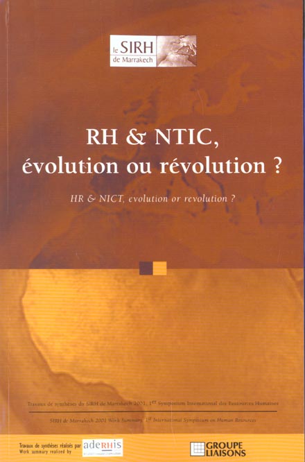 Quatrième de couverture de « RH ET NTIC : EVOLUTION OU REVOLUTION »