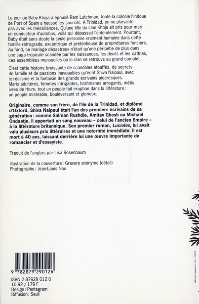 Quatrième de couverture de « LUCIOLES »