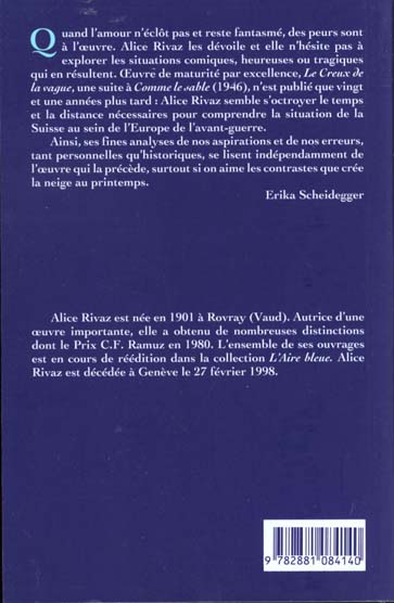 Quatrième de couverture de « CREUX DE LA VAGUE -LE- »