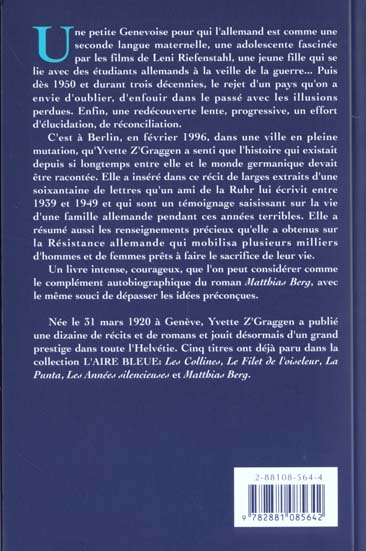 Quatrième de couverture de « CIEL D ALLEMAGNE »