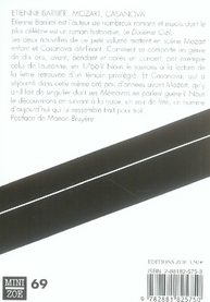 Quatrième de couverture de « MOZART, CASANOVA »
