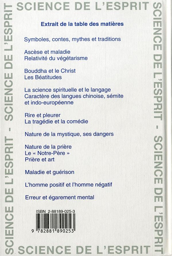 Quatrième de couverture de « EXPERIENCE DE LA VIE DE L'AME »