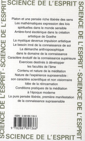 Quatrième de couverture de « PHILOSOPHIE ET ANTHROPOSOPHIE »