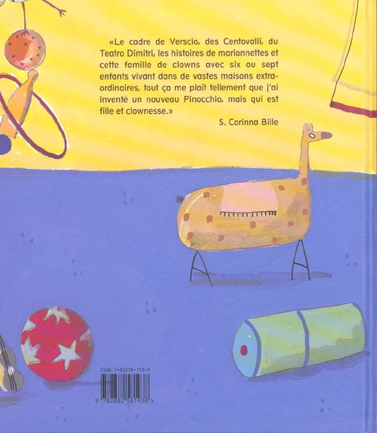Quatrième de couverture de « MARIETTA CHEZ LES CLOWNS »