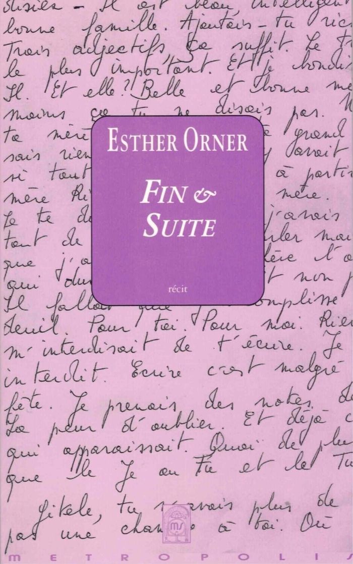 Couverture du livre « FIN ET SUITE » de Esther Orner, librairie Les Contes Infusés à Corte