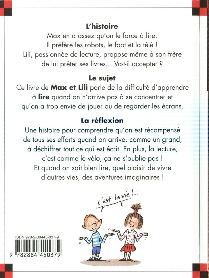 Quatrième de couverture de « N 2 MAX N'AIME PAS LIRE »