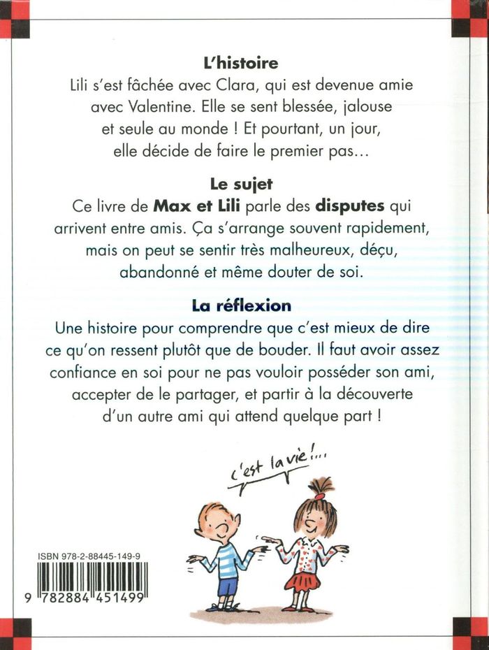 Quatrième de couverture de « N 14 LILI EST FACHEE AVEC SA COPINE »