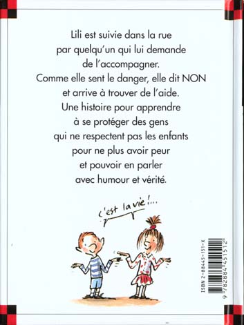 Quatrième de couverture de « N 16 LILI A ETE SUIVIE »