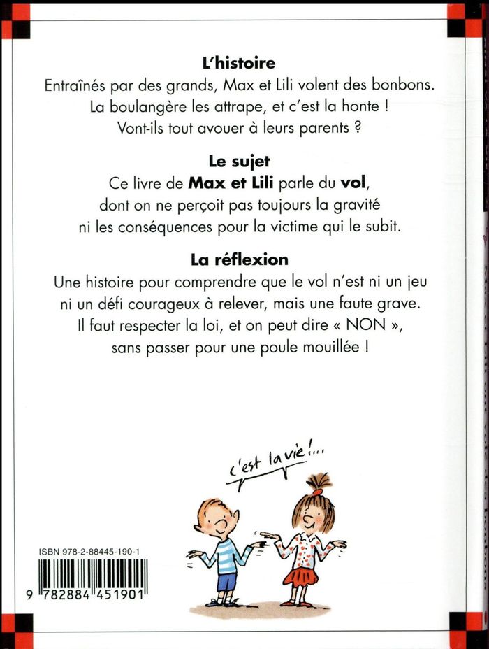 Quatrième de couverture de « N 18 MAX ET LILI ONT VOLE DES BONBONS »
