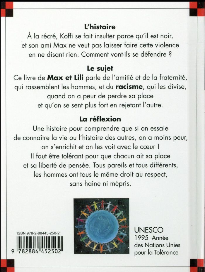 Quatrième de couverture de « N 24 MAX ET KOFFI SONT COPAINS »