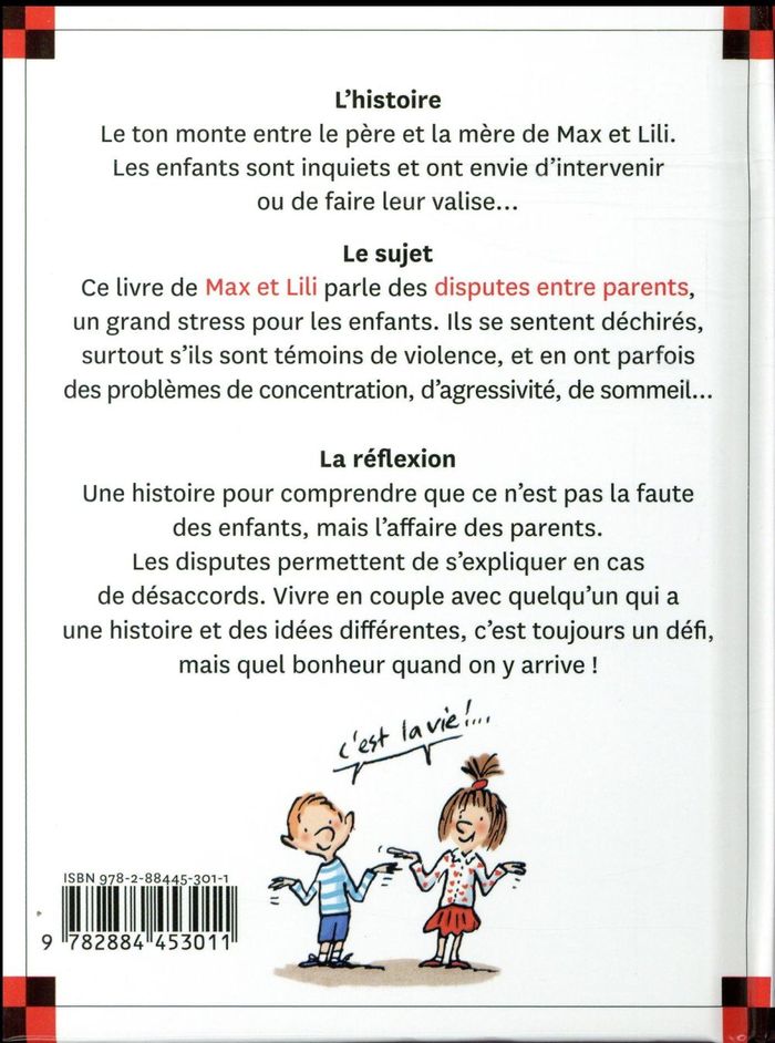 Quatrième de couverture de « N 26 LES PARENTS DE LILI SE DISPUTENT »