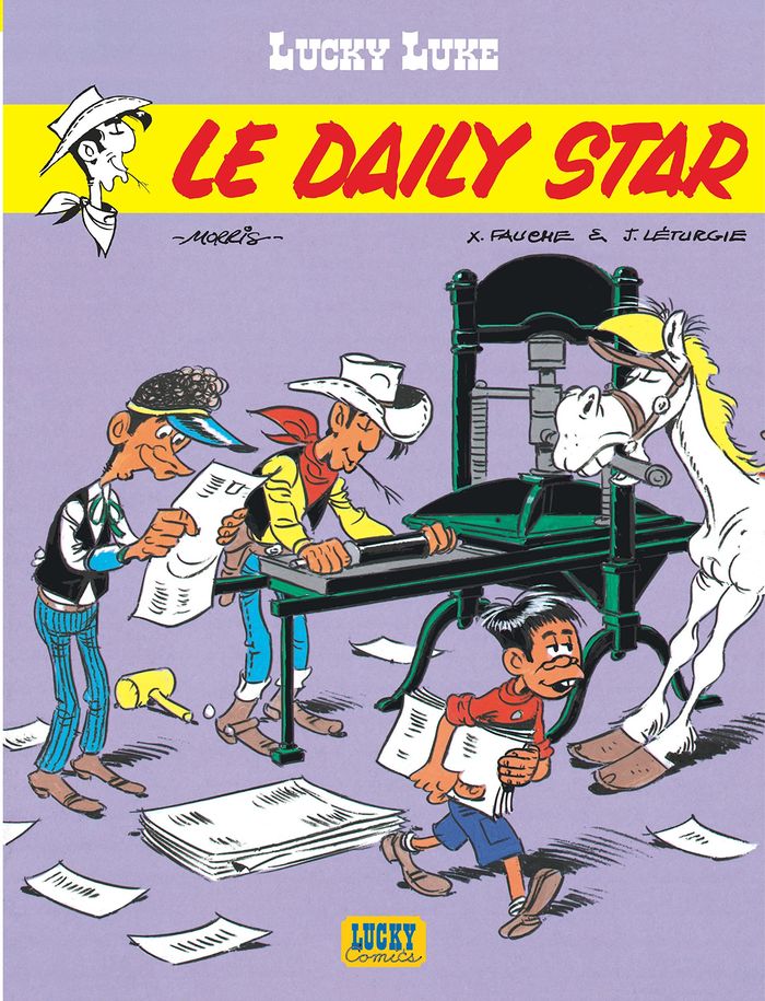 Couverture du livre « LUCKY LUKE - TOME 23 - LE DAILY STAR » de Leturgie/morris, librairie Les Contes Infusés à Corte