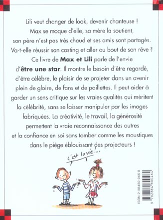 Quatrième de couverture de « N 65 LILI VEUT ETRE UNE STAR »