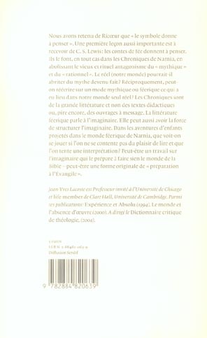 Quatrième de couverture de « NARNIA, MONDE THEOLOGIQUE ? »