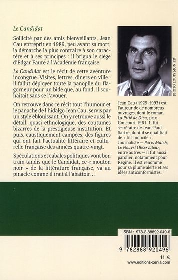 Quatrième de couverture de « LE CANDIDAT - PREFACE DE ALAIN DELON »