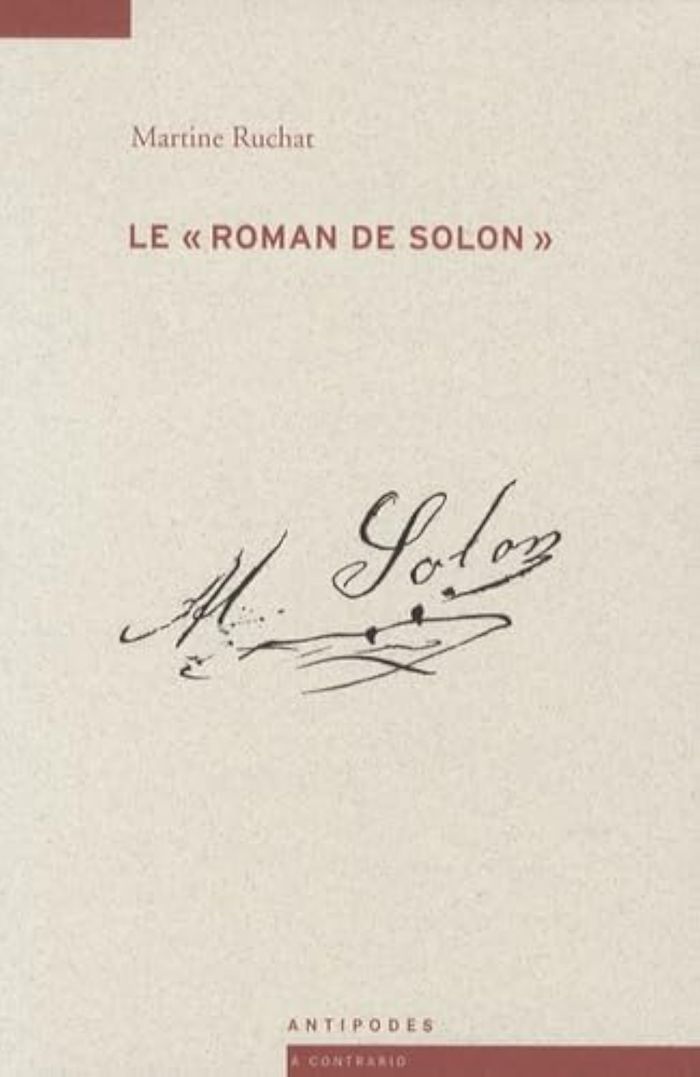 Couverture du livre « ROMAN DE SOLON », librairie Les Contes Infusés à Corte