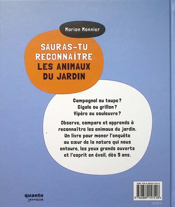 Quatrième de couverture de « Les animaux du jardin »