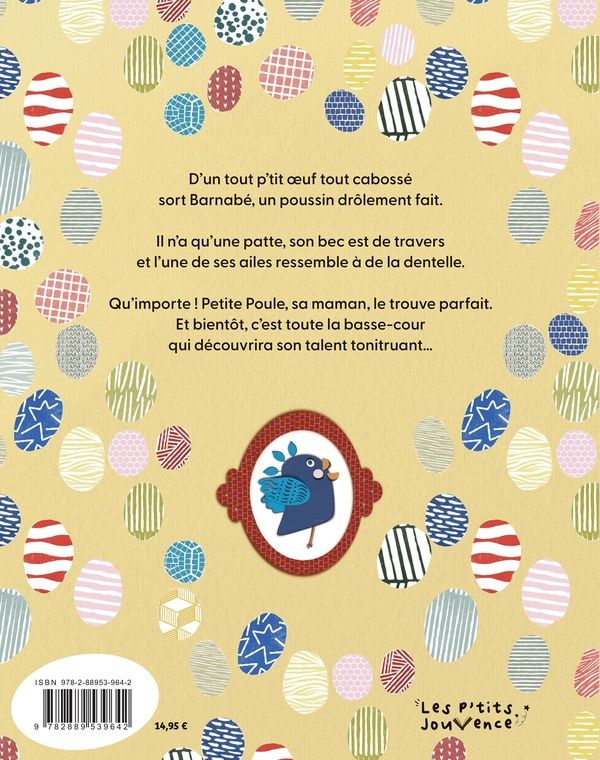 Quatrième de couverture de « La petite poule et l'oeuf cabossé »