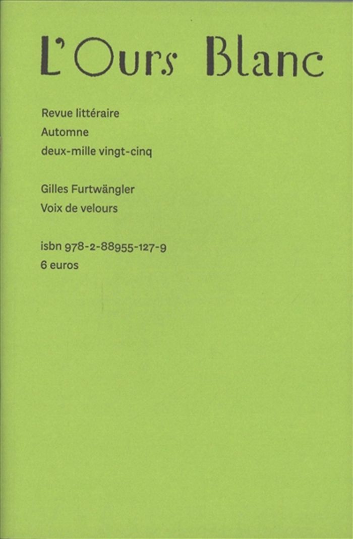 Couverture du livre « Voix de velours » de Gilles Furtwängler, librairie Les Contes Infusés à Corte