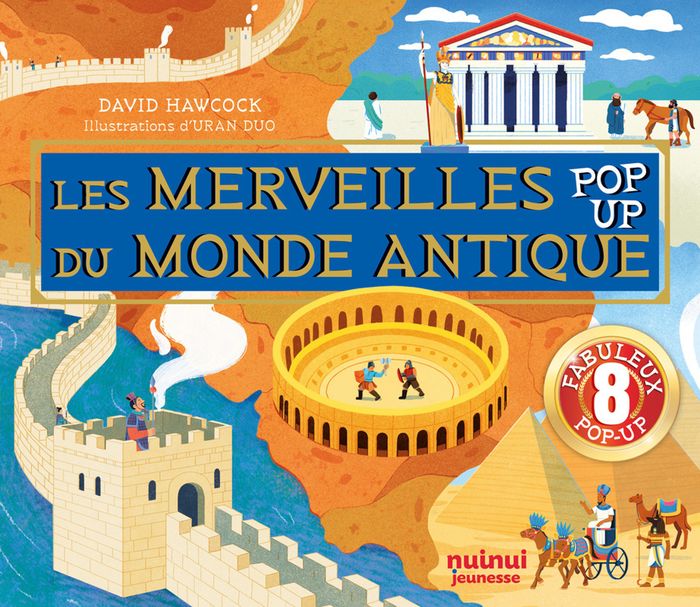 Couverture du livre « LES MERVEILLES DU MONDE ANTIQUE - POP UP », librairie Les Contes Infusés à Corte
