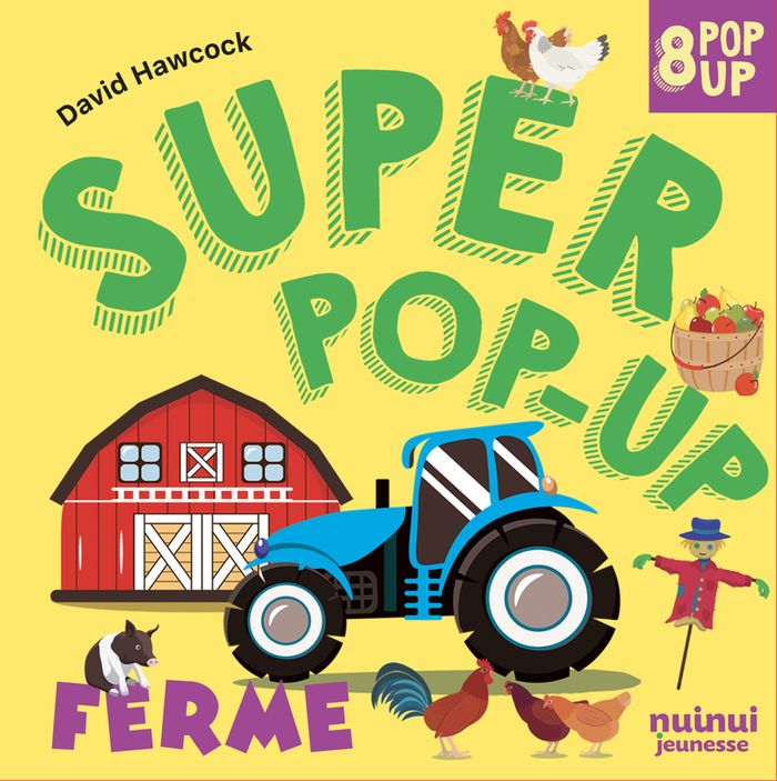 Couverture du livre « Super pop-up : ferme » de David Hawcock, librairie Les Contes Infusés à Corte