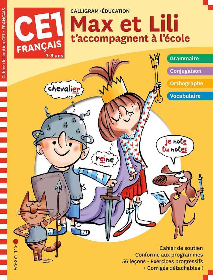 Couverture du livre « MAX ET LILI T'ACCOMPAGNENT A L'ECOLE EN CE1 / FRANCAIS » de De Saint Mars/bloch, librairie Les Contes Infusés à Corte