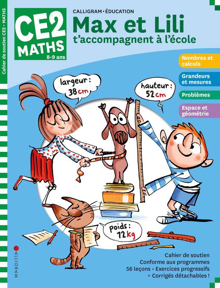 Couverture du livre « MAX ET LILI T'ACCOMPAGNENT A L'ECOLE EN CE2 / MATHS » de De Saint Mars D., librairie Les Contes Infusés à Corte