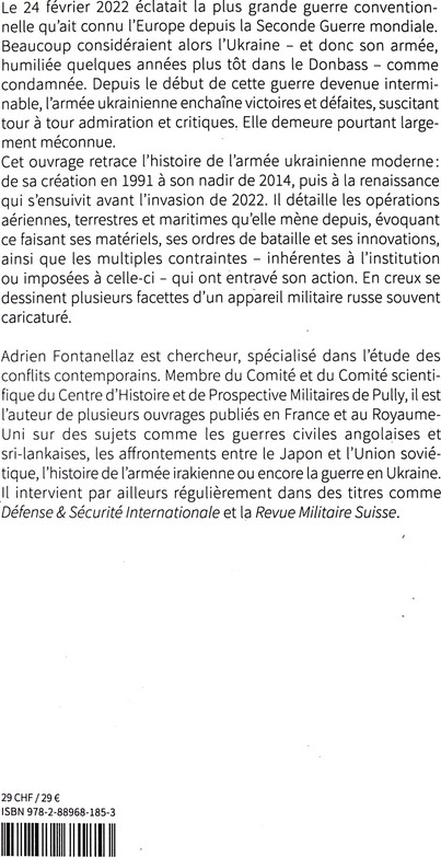 Quatrième de couverture de « L'armée ukrainienne : une histoire miltaire et immédiate 1991-2025 »