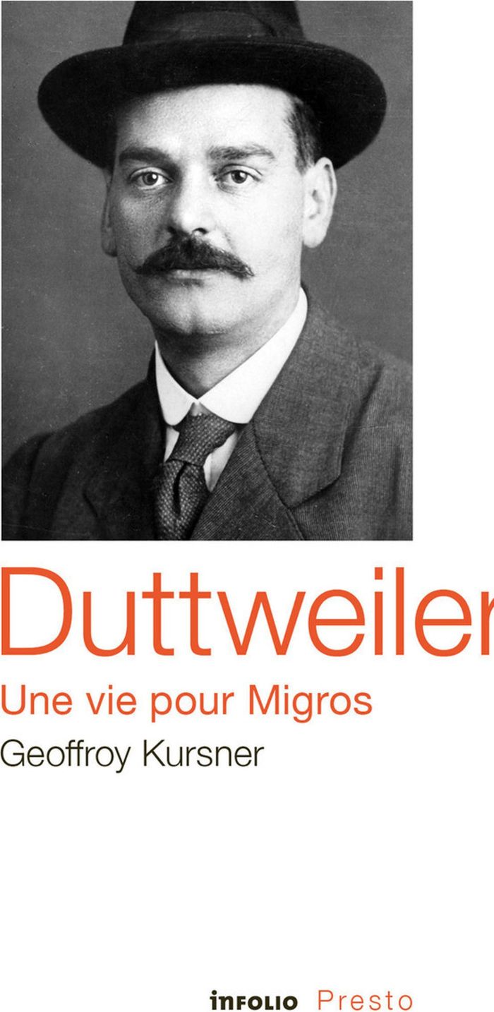 Couverture du livre « Duttweiler, une vie pour Migros » de Geoffroy Kursner, librairie Les Contes Infusés à Corte