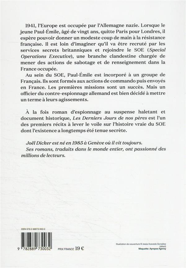Quatrième de couverture de « Les derniers jours de nos pères : roman »