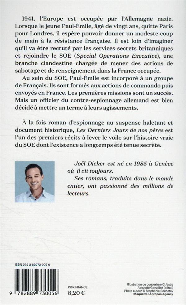 Quatrième de couverture de « LES DERNIERS JOURS DE NOS PERES »