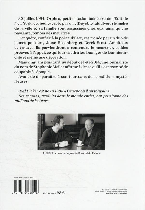 Quatrième de couverture de « La disparition de Stéphanie Mailer : roman »