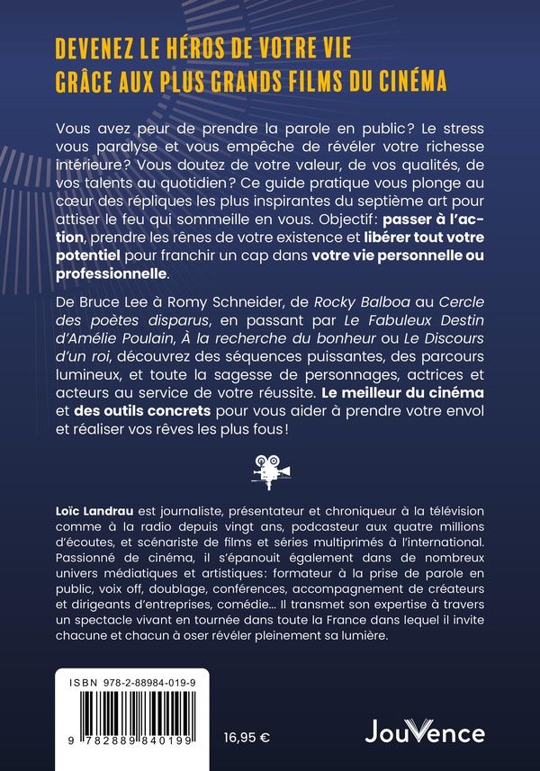 Quatrième de couverture de « Osez la lumière ! : les répliques les plus inspirantes du cinéma pour révéler votre plein potentiel »