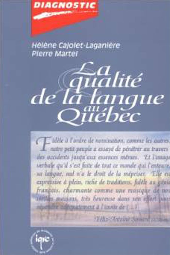 Couverture du livre « QUALITE DE LA LANGUE AU QUEBEC » de Cajolet Laganiere He, librairie Les Contes Infusés à Corte
