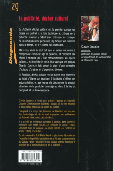 Quatrième de couverture de « LA PUBLICITE DECHET CULTUREL »