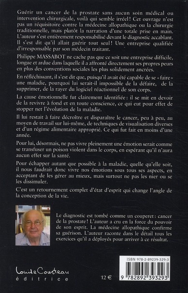 Quatrième de couverture de « POUVOIR DE L'ESPRIT ET GUERISON DU CANCER »