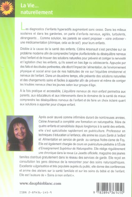 Quatrième de couverture de « L'EQUILIBRE NERVEUX DE MON ENFANT »