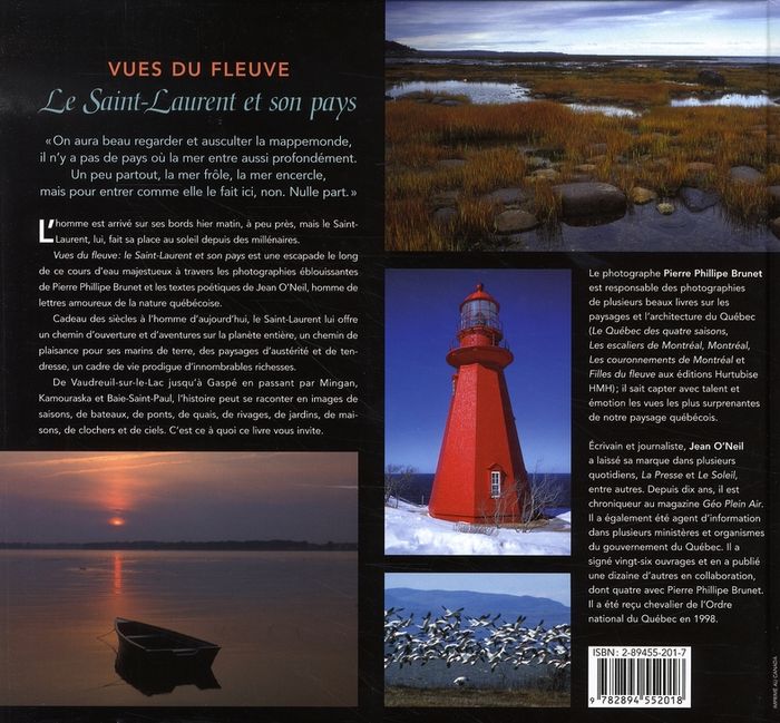 Quatrième de couverture de « VUES DU FLEUVE. LE SAINT-LAURENT ET SON PAYS »