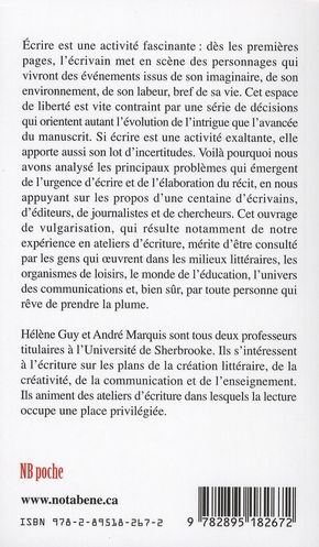 Quatrième de couverture de « L'ATELIER D'ECRITURE EN QUESTIONS - DU DESIR D'ECRIRE A L'ELABORATION DU RECIT »