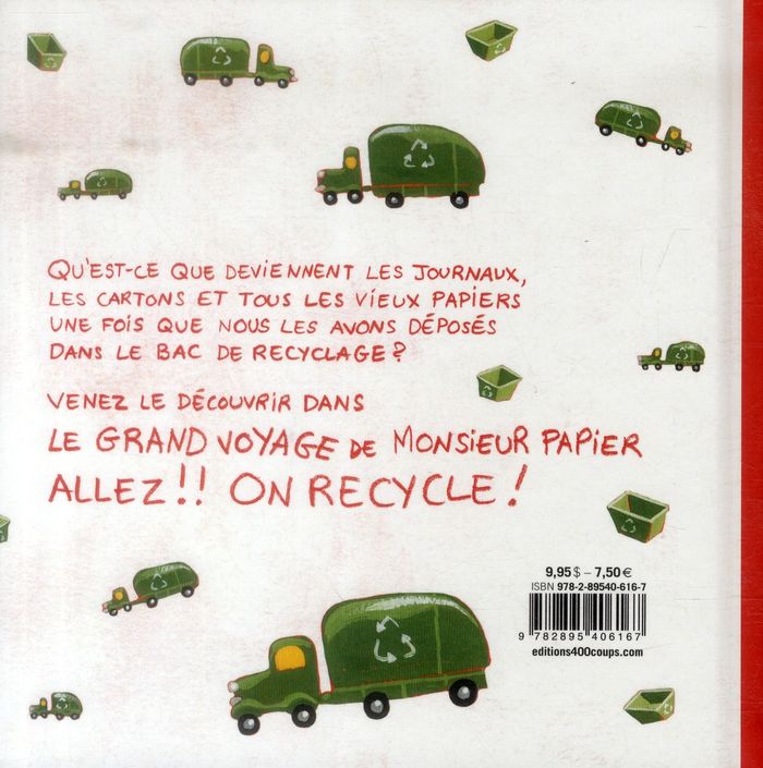 Quatrième de couverture de « LE GRAND VOYAGE DE MONSIEUR PAPIER »