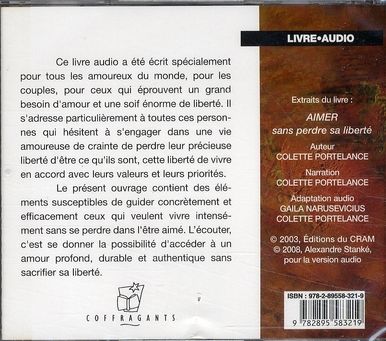 Quatrième de couverture de « AIMER SANS PERDRE SA LIBERTE (CD) »